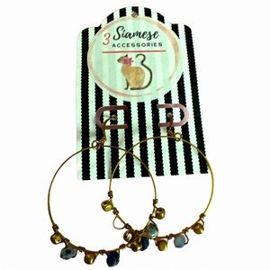 3 Siamese Accessories Dangling Earrings